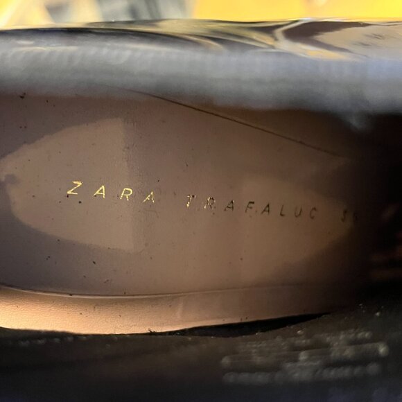 Zara Trafaluc black pointy toe lace ankle heel boots - Picture 8 of 10